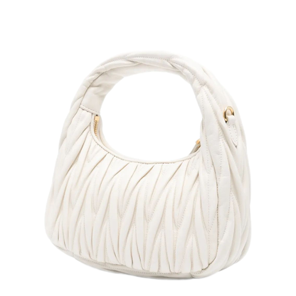 Wander Small Matelassé Nappa Leather Hobo Bag - White