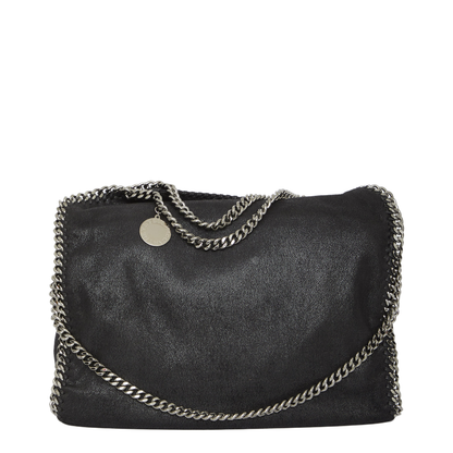 Falabella Fold-Over Shaggy Deer Tote Bag - Black