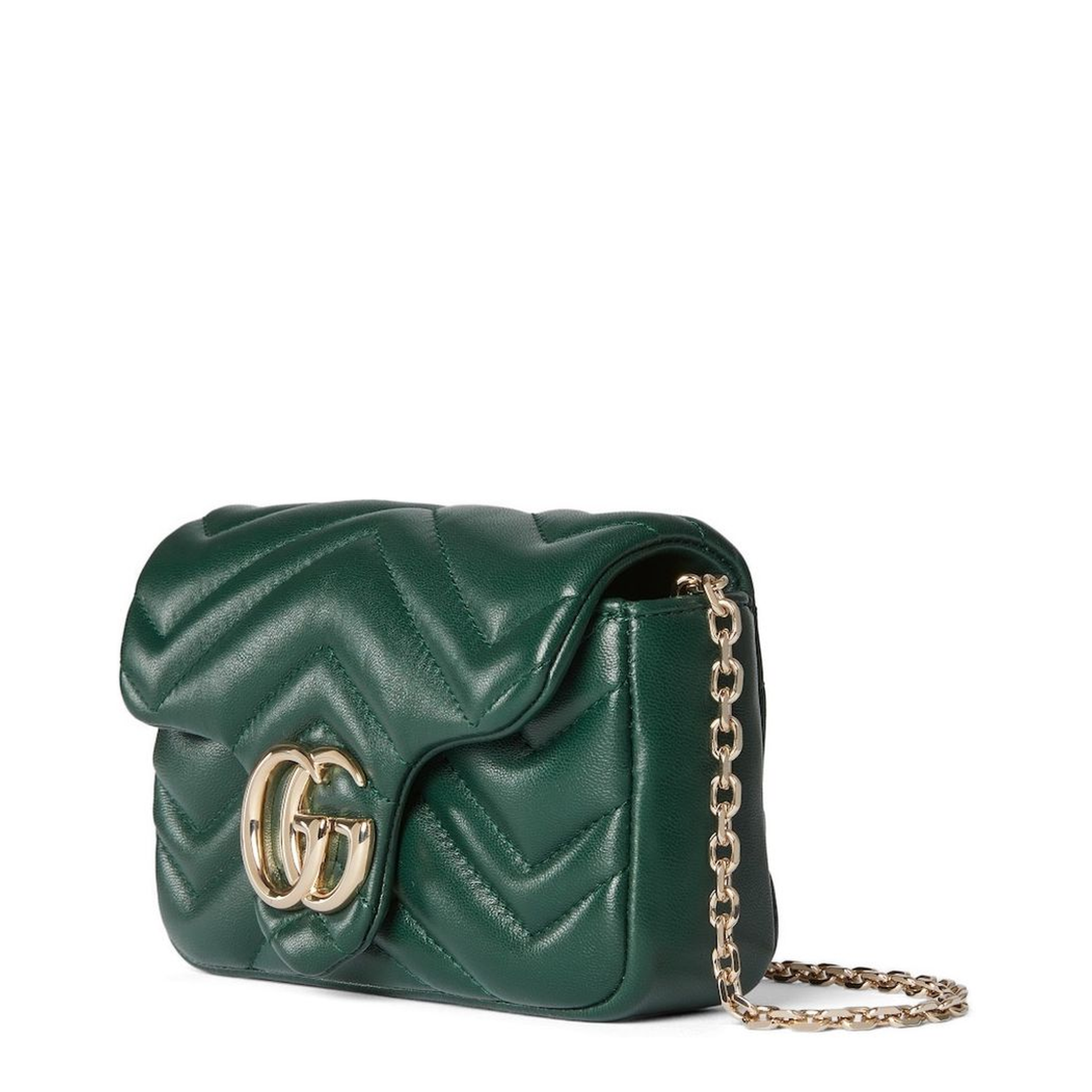 GG Marmont Mini Shoulder Bag Matelassé Nappa Leather - Green