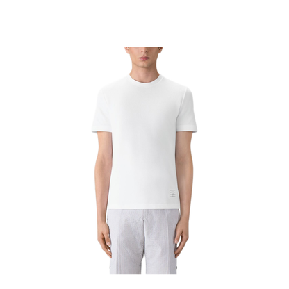 MAYFEYR - Thom Browne - Short Sleeve Tee With Engineered 4 Bar Stripe In Classic Pique - MJS123A00050100