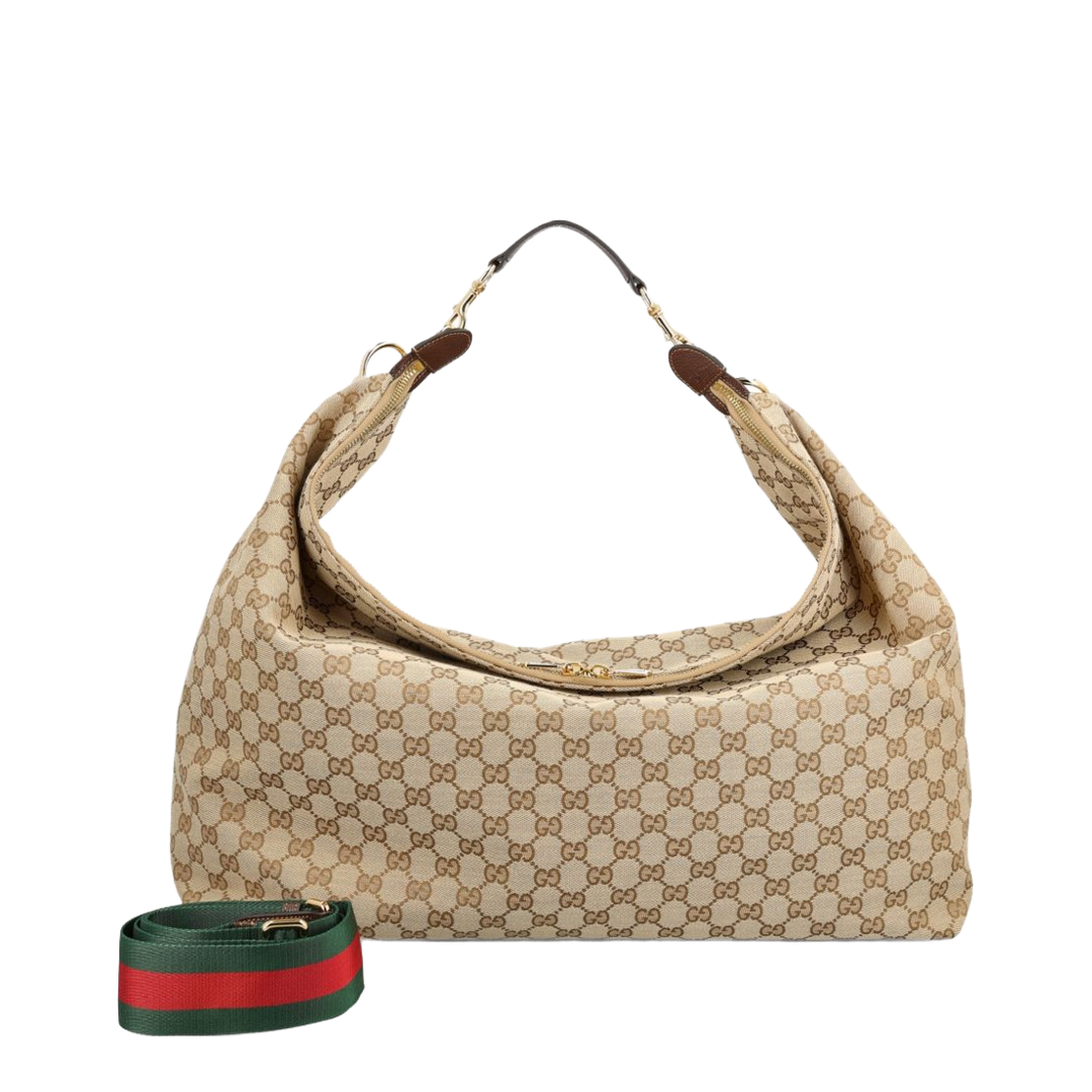 Brera Large GG Canvas Crossbody - Sand and dark brown GG canvas (Beige/Brown)