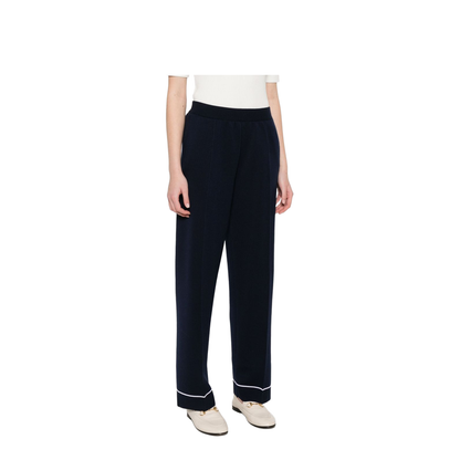 Wool Trousers with Stitching on the Legs