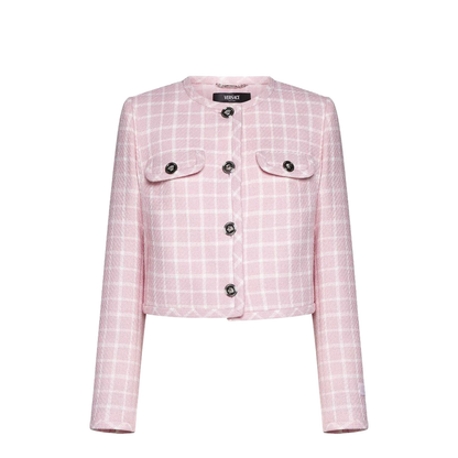 Pink Checked Tweed Jacket