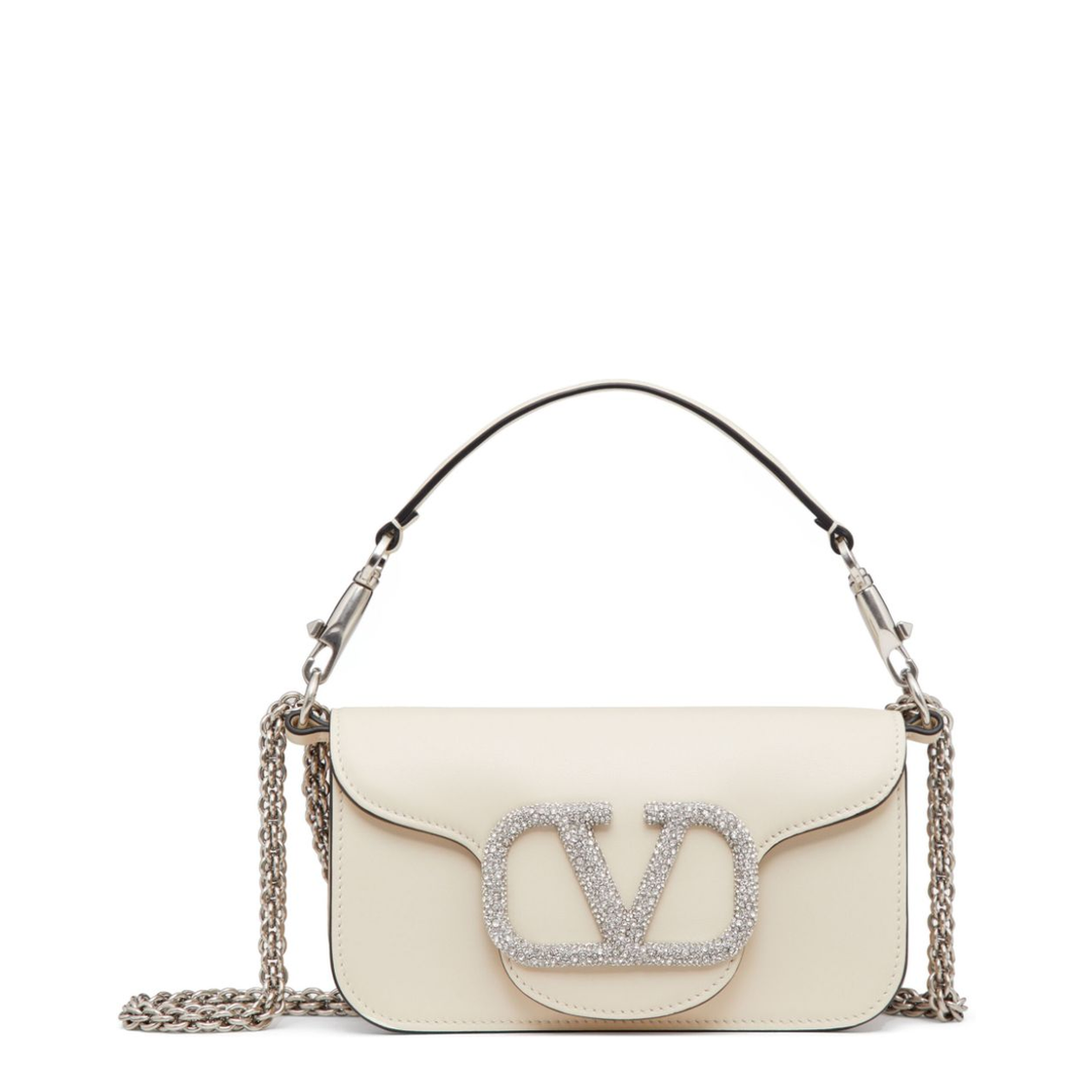 V-Logo Ivory Handbag