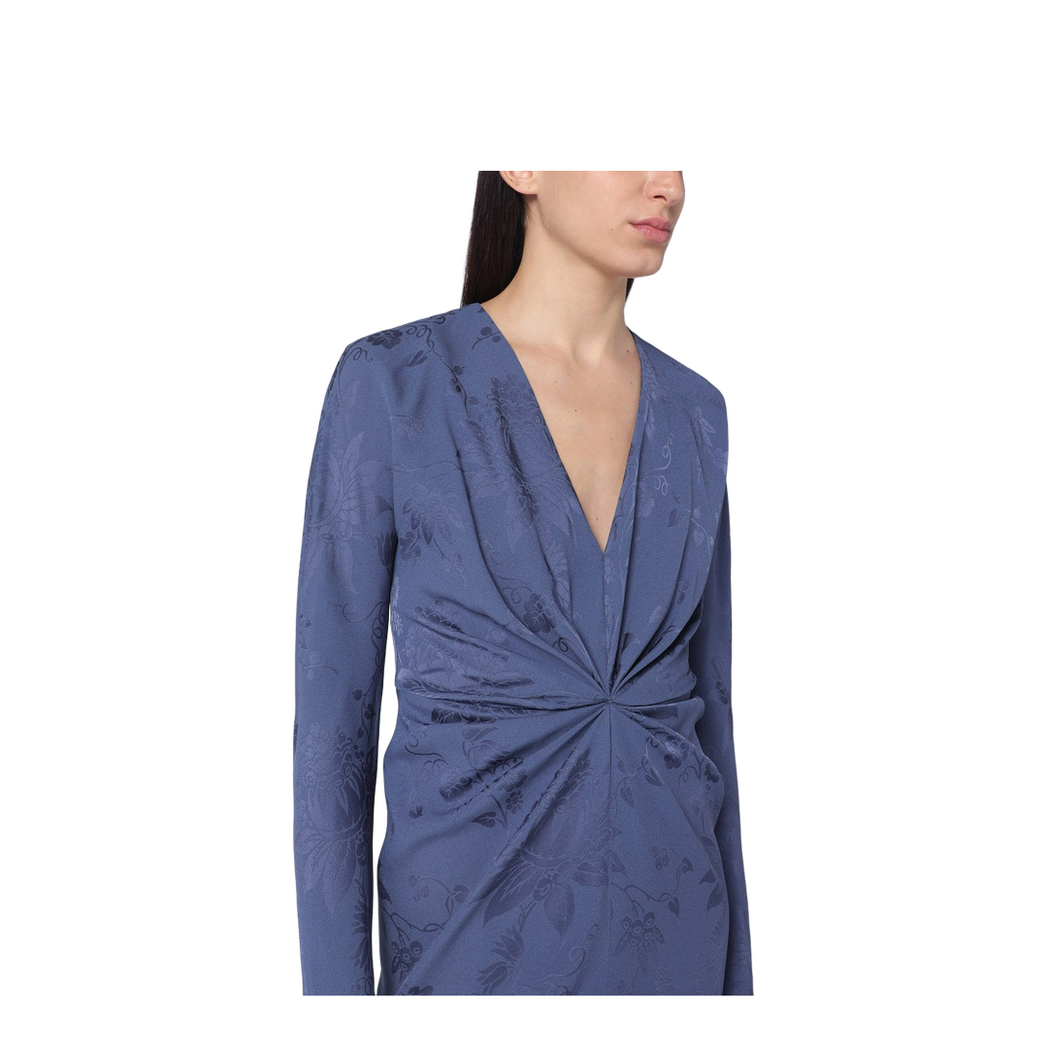 Jacquard-Effect Dress In Cornflower Blue