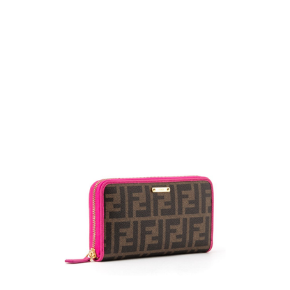 Trifold Mini Suede Wallet - Hot Pink