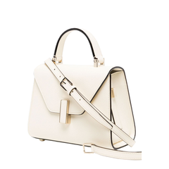 Iside Micro Millepunte Calf Leather Crossbody - White / Pergamena