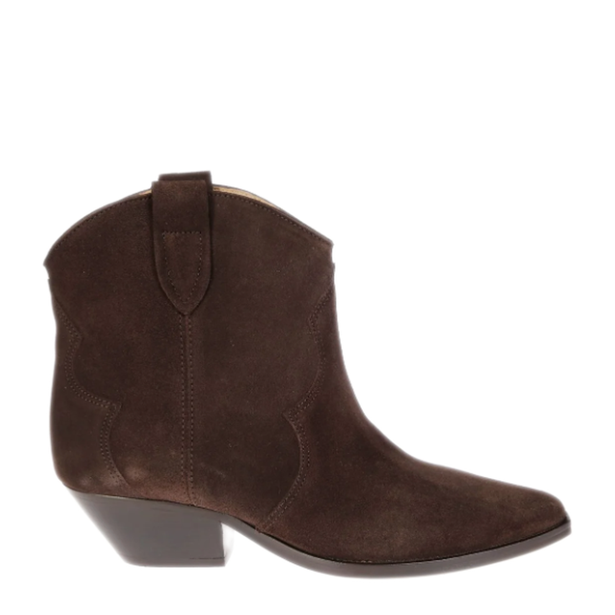 Dewina Suede Cowboy Boots In Chocolate