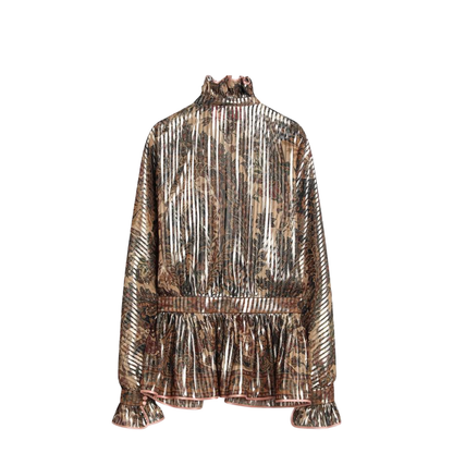 Loose Pleated Silk-Blend Shirt