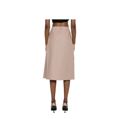 MAYFEYR - Fendi - Waxed Linen Straight Midi Skirt - FQ7634AUOK