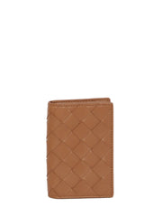 Intrecciato Vertical Wallet, Gold Hardware