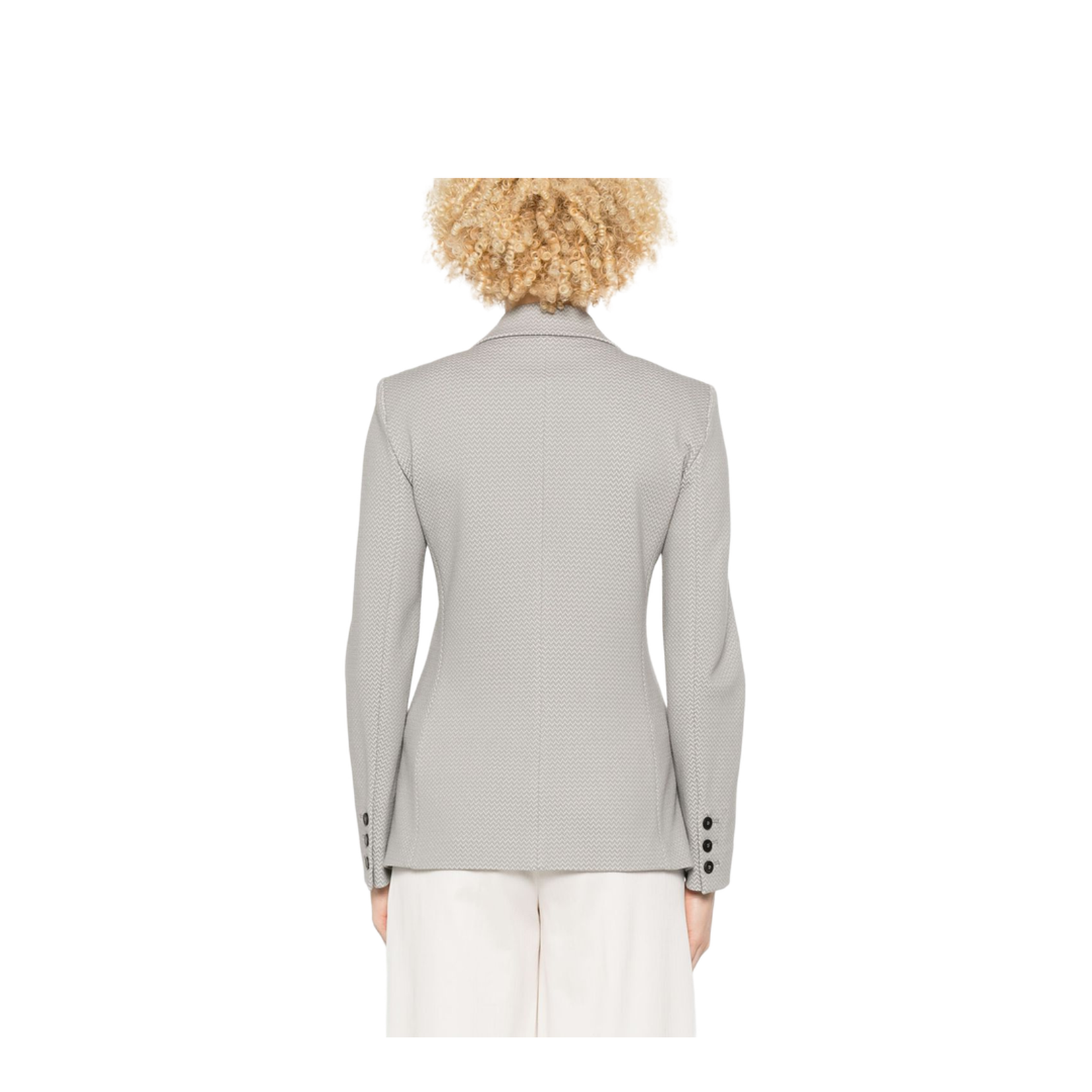 Icon Single-Breasted Jacket in an Embossed Jacquard Knit