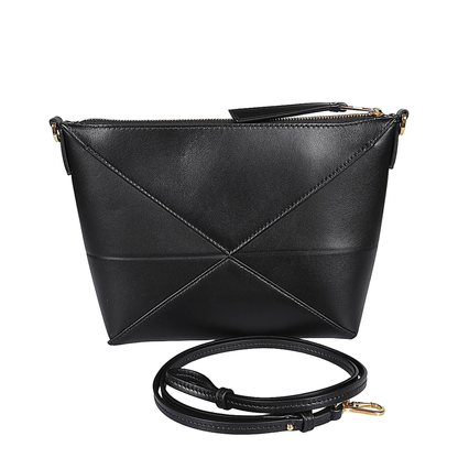 Puzzle Fold Leather Pouch - Black