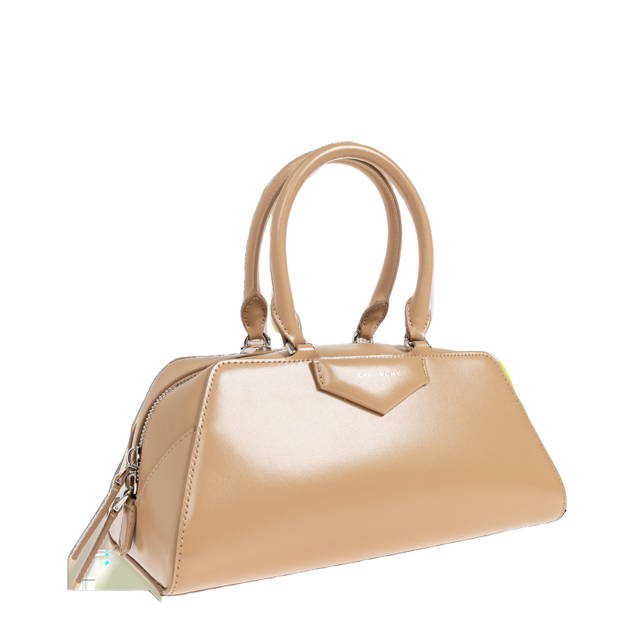 Beige Leather Small Antigona East-West Handbag