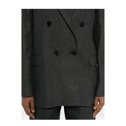 Blazer Wool Blend Double Breasted Jacket