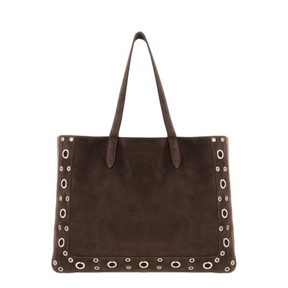 Brown Suede Shopping Bag