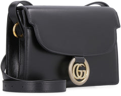 Gg Ring Gold Logo Leather Shoulder Messenger