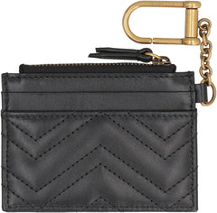 GG Marmont Zipped Cardholder, Gold Hardware