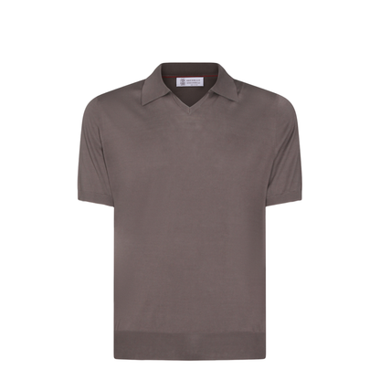 Brown Cotton Polo Shirt