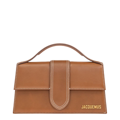 Bambino Large Calfskin Top-Handle Bag - Light Brown
