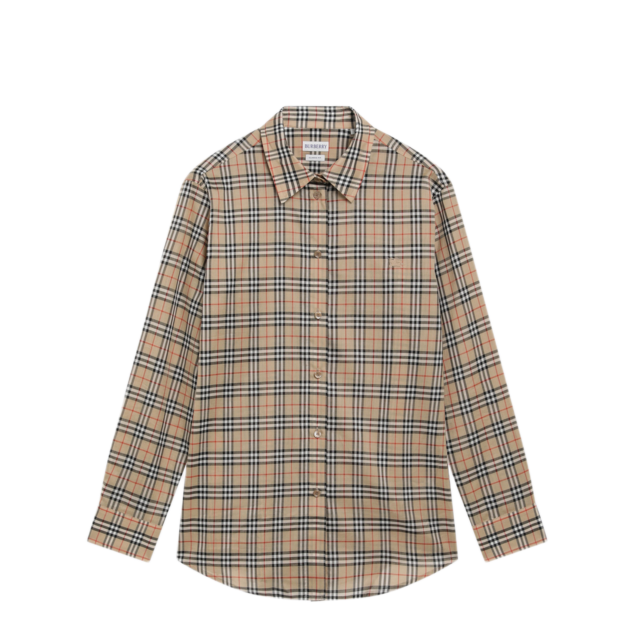 MAYFEYR - Burberry - Beige Cotton Shirt With Check Pattern - 8127758175574B9368