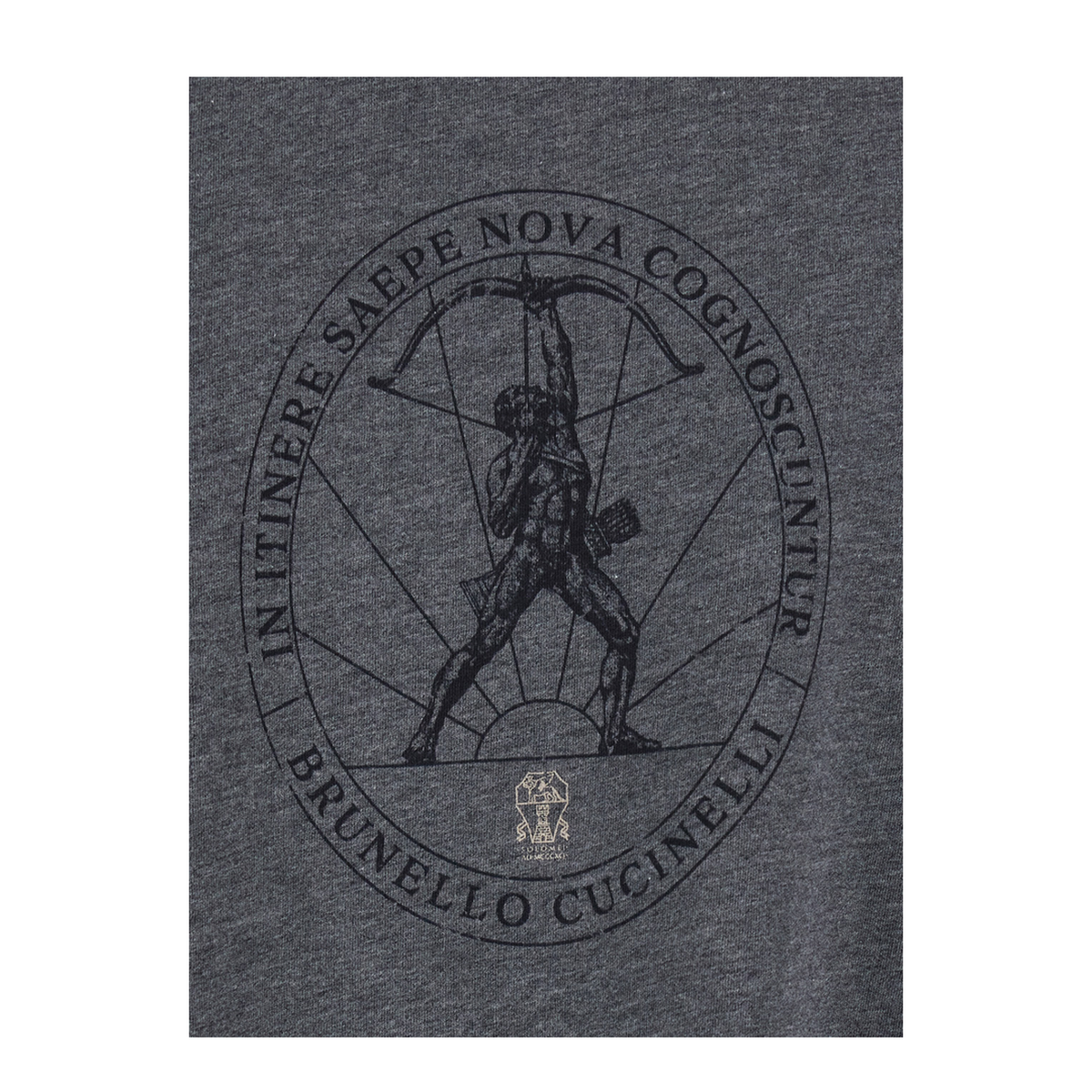 MAYFEYR - Brunello Cucinelli - Grey T Shirt With Printed Logo - M0B138519C080