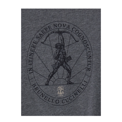 MAYFEYR - Brunello Cucinelli - Grey T Shirt With Printed Logo - M0B138519C080
