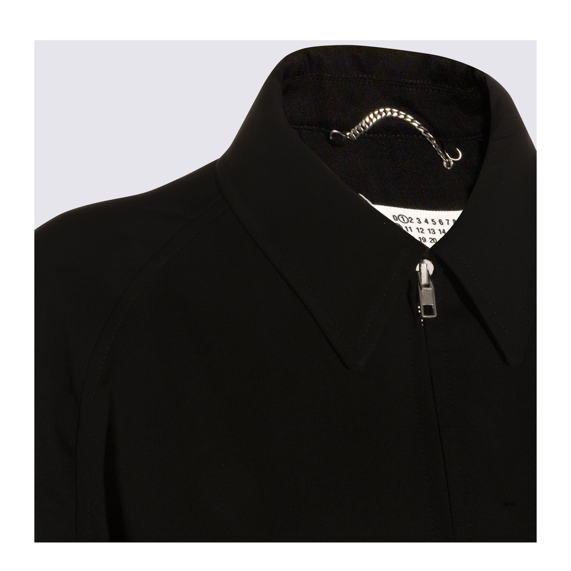 Black Zip-Up Jacket in Virgin Wool
