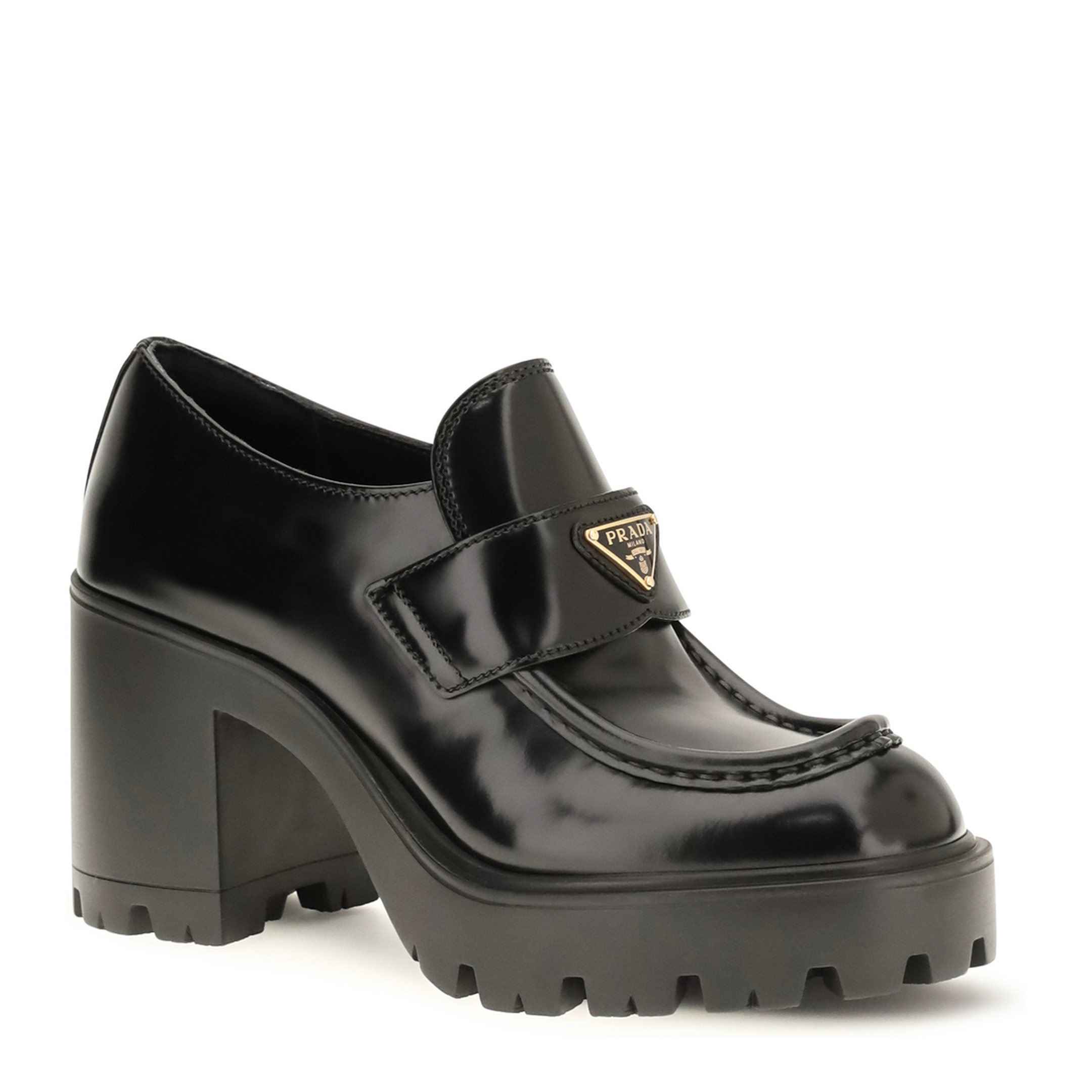 MAYFEYR - Prada - Leather Heeled Loafers - 1D563OF085055F0002