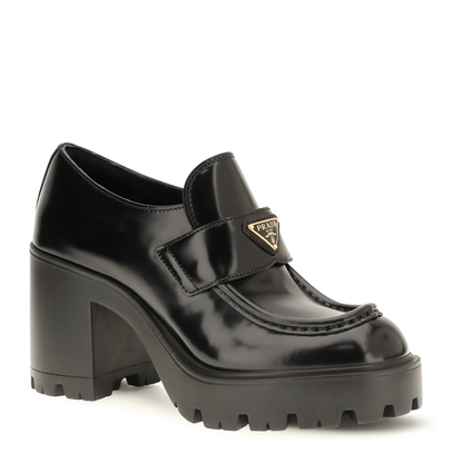 MAYFEYR - Prada - Leather Heeled Loafers - 1D563OF085055F0002