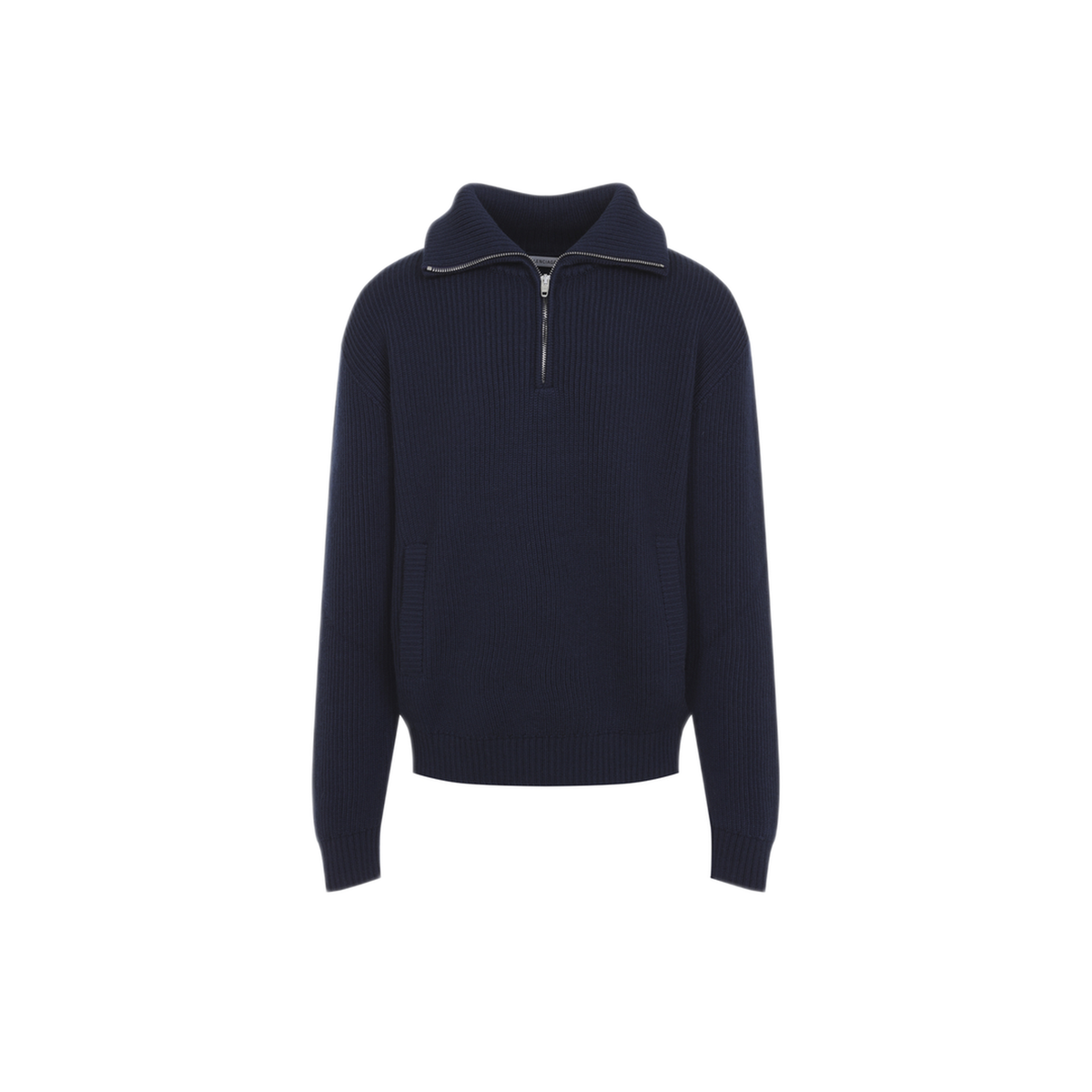 Ribbed Knit Zip Sweater