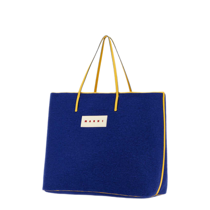 MAYFEYR - Marni - Blue Felt Medium Janus Shopping Bag - SHMQ0062U0P580100B56