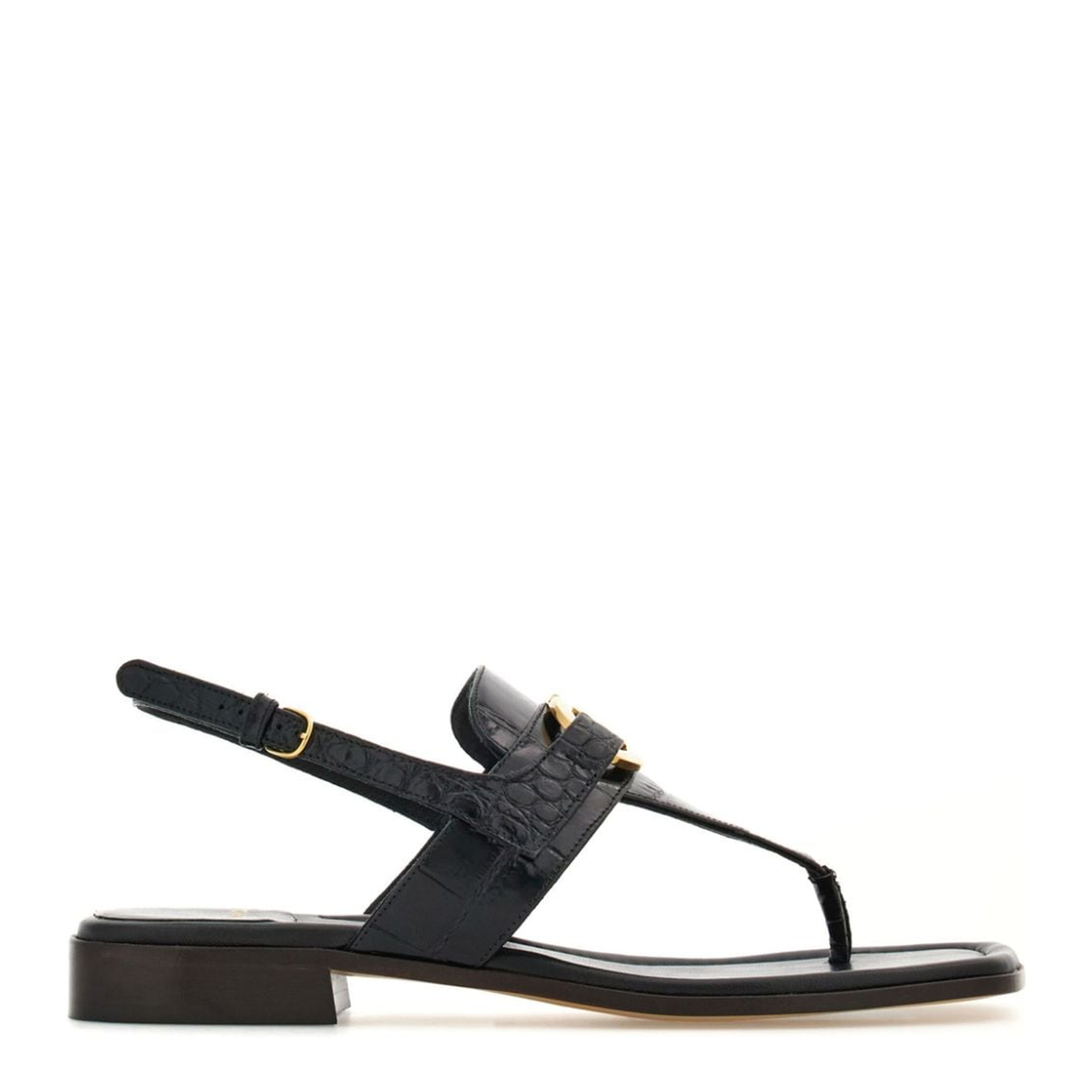 Gancini Leather Thong Sandals