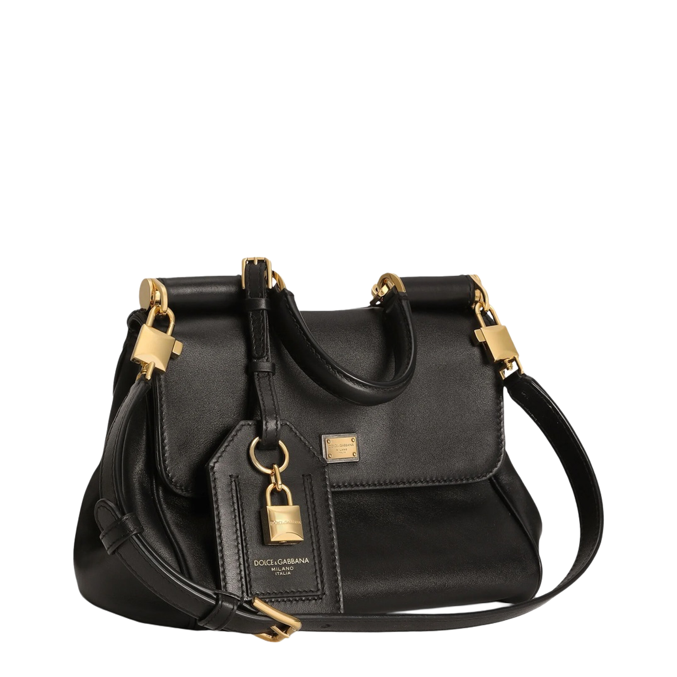 My Sicily handbag in plongé calfskin in Black