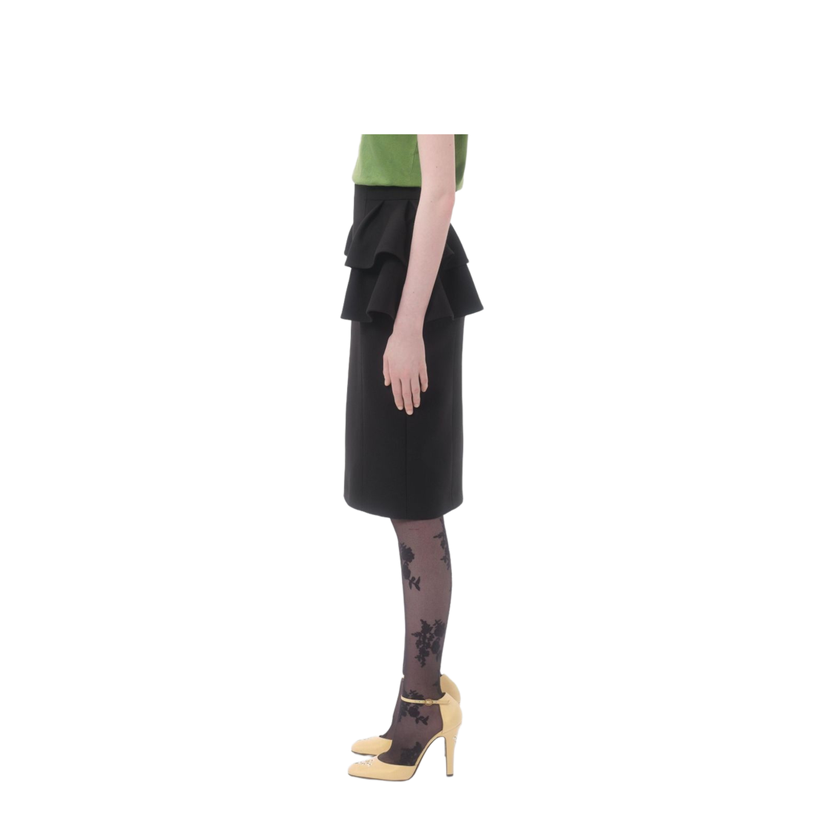 Wool And Silk Midi Skirt In Black