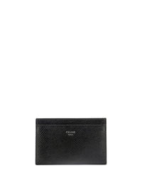 Ladies Black Grained Calfskin Card Holder