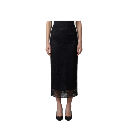 MAYFEYR - Dolce & Gabbana - Black Lace Midi Skirt - F4CRATFLRFEN0000