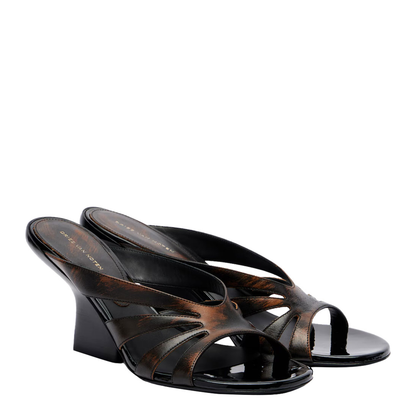 MAYFEYR - Dries Van Noten - Distressed-Effect Leather Wedge Mule - 0117990107712