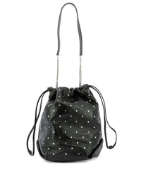 Teddy Bucket Bag with Mini Stars, Silver Hardware