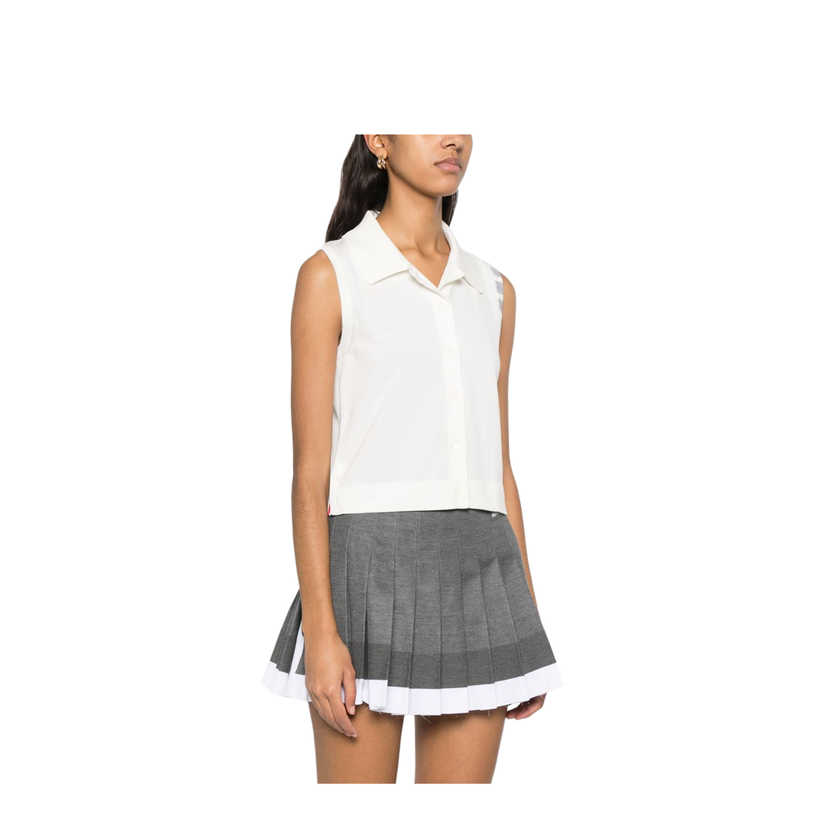 Cotton 4-Bar Cropped Shirt