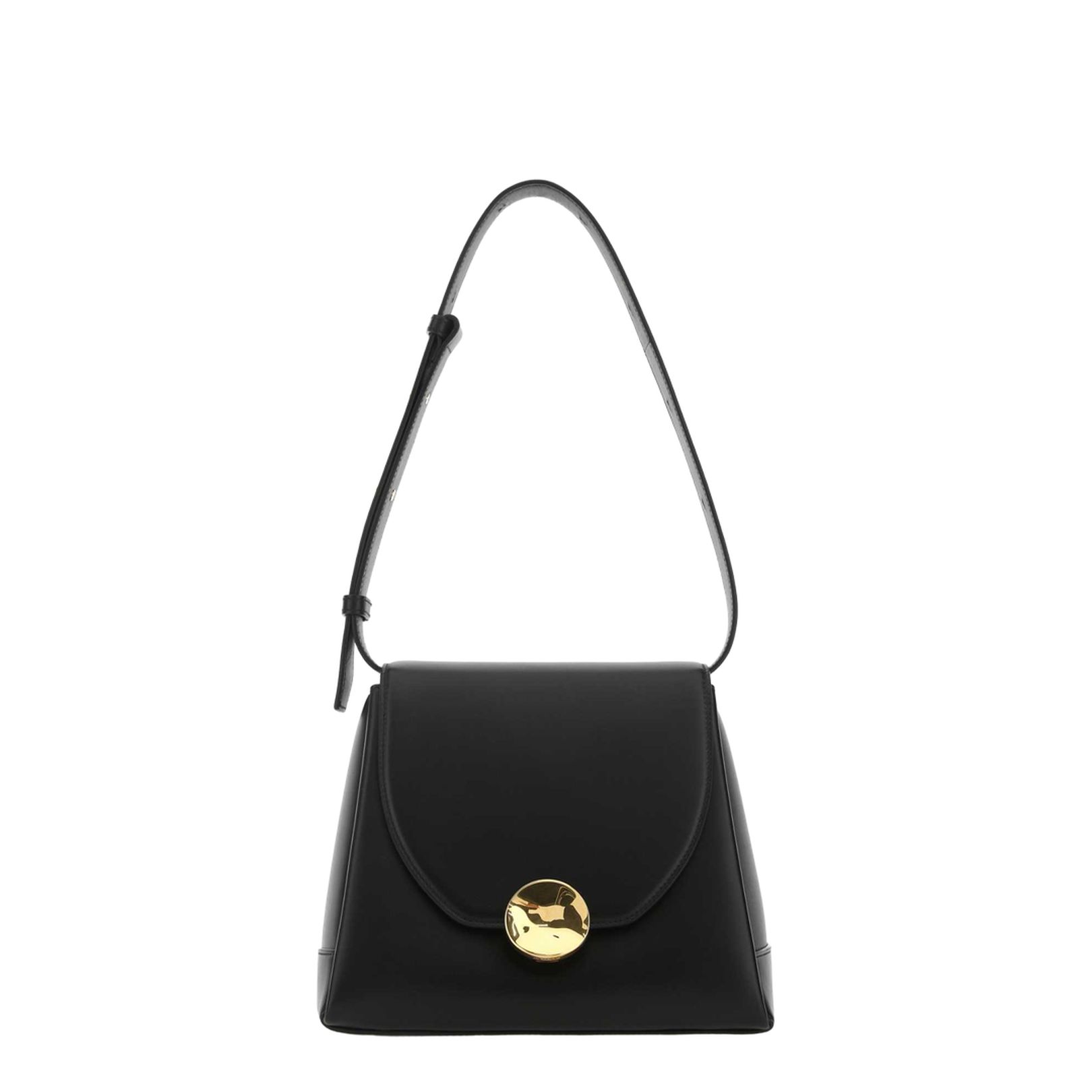Black Leather Victor Shoulder Bag