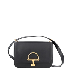 Siena Small Calf Leather Shoulder Bag - Black