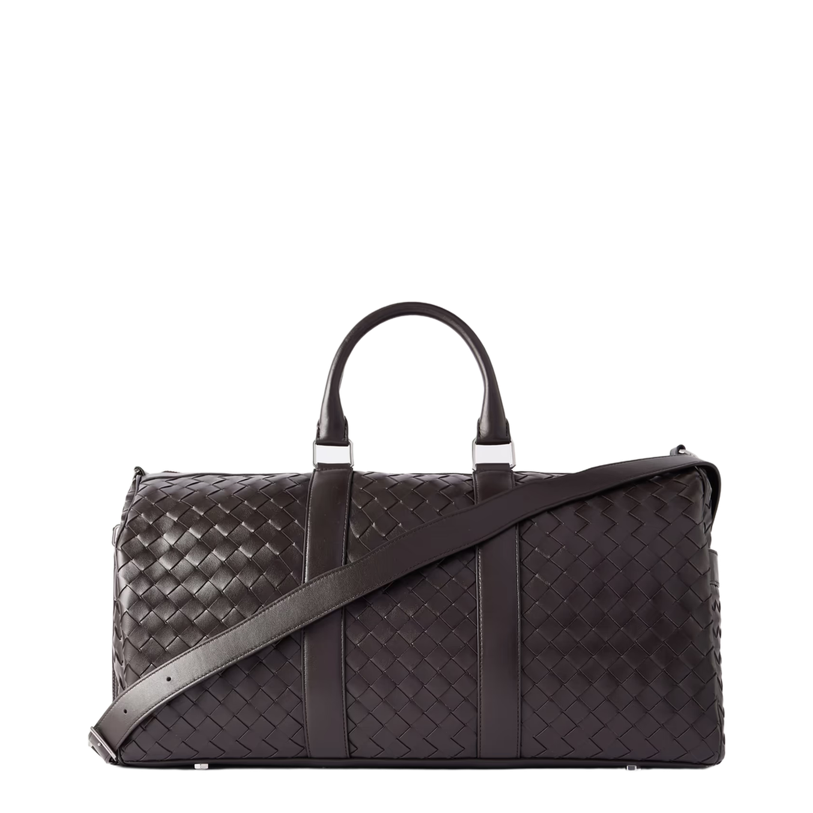 Intrecciato Medium Leather Duffel Bags - Brown