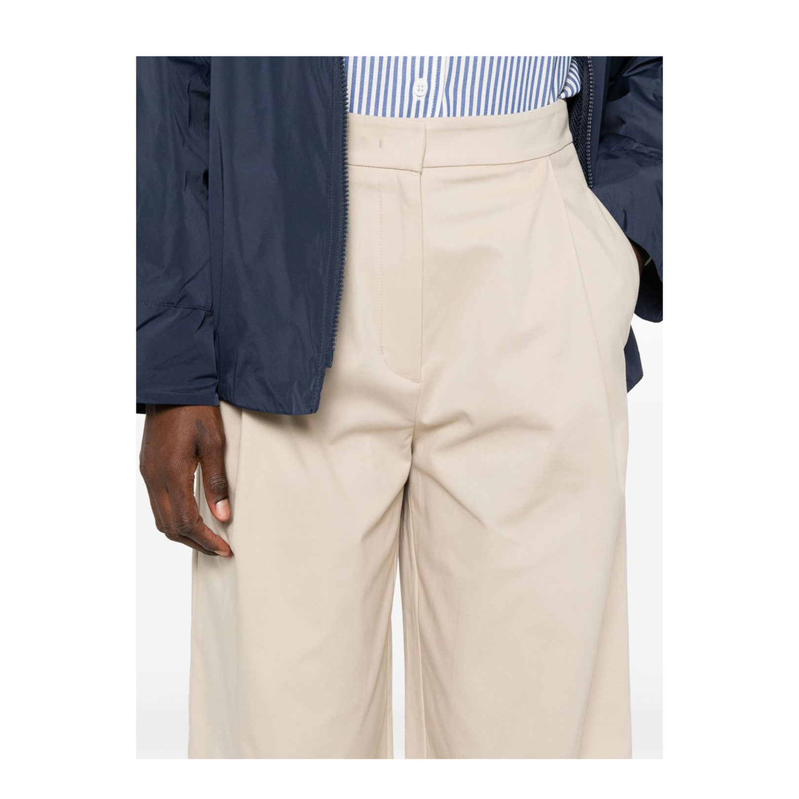 Brushed Cotton Long Skirt with Buttons