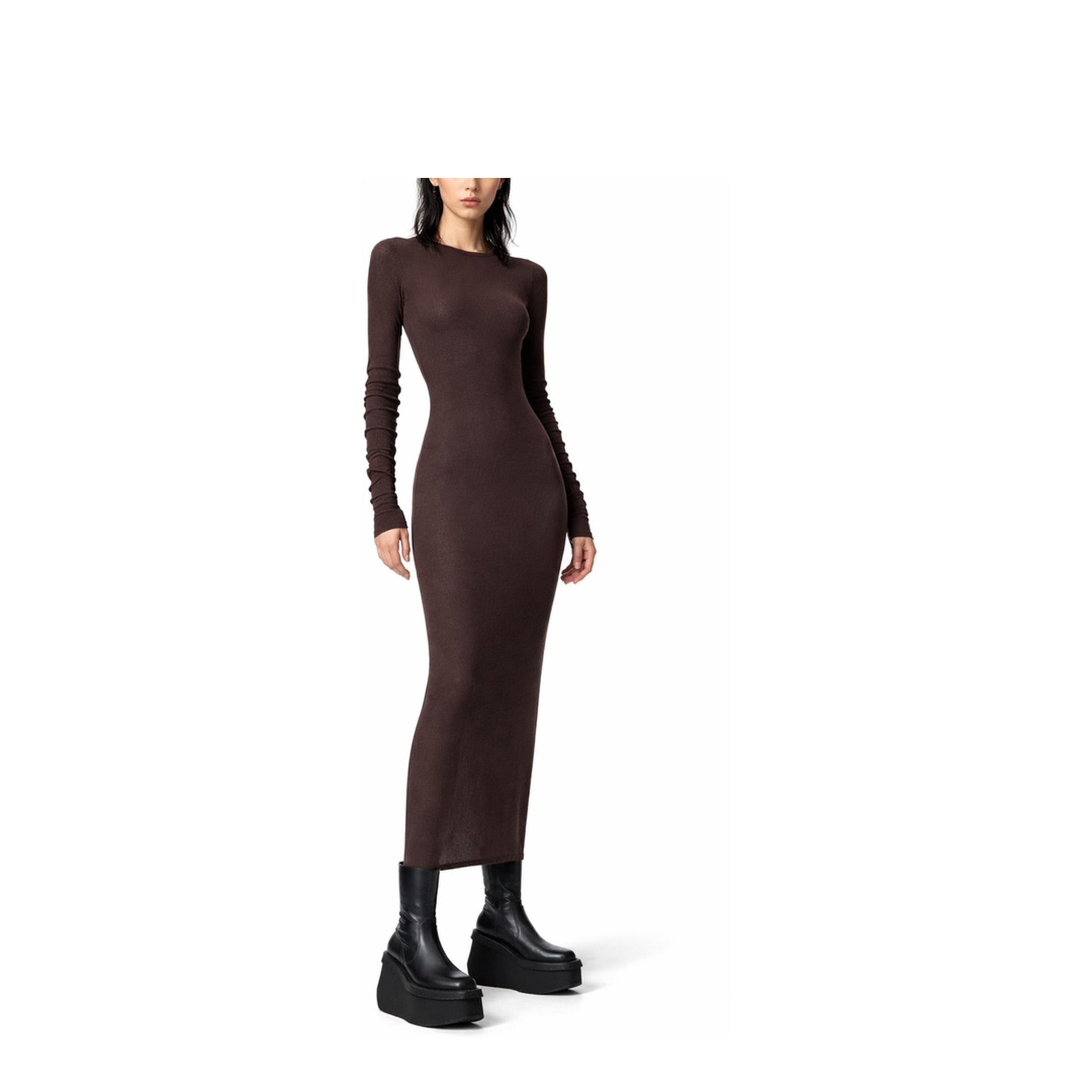 Long-Sleeved Midi Dress