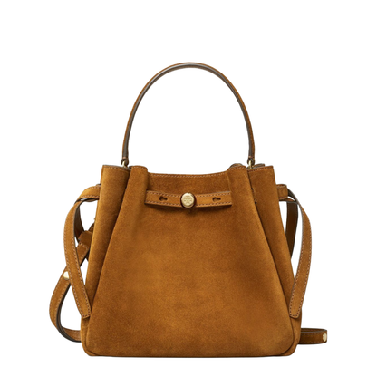Romy Suede Bucket Bag - Caramel