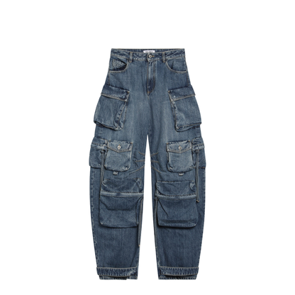 MAYFEYR - The Attico - Fern Washed Blue Cargo Trousers - 261WCP00084DDD122AA676