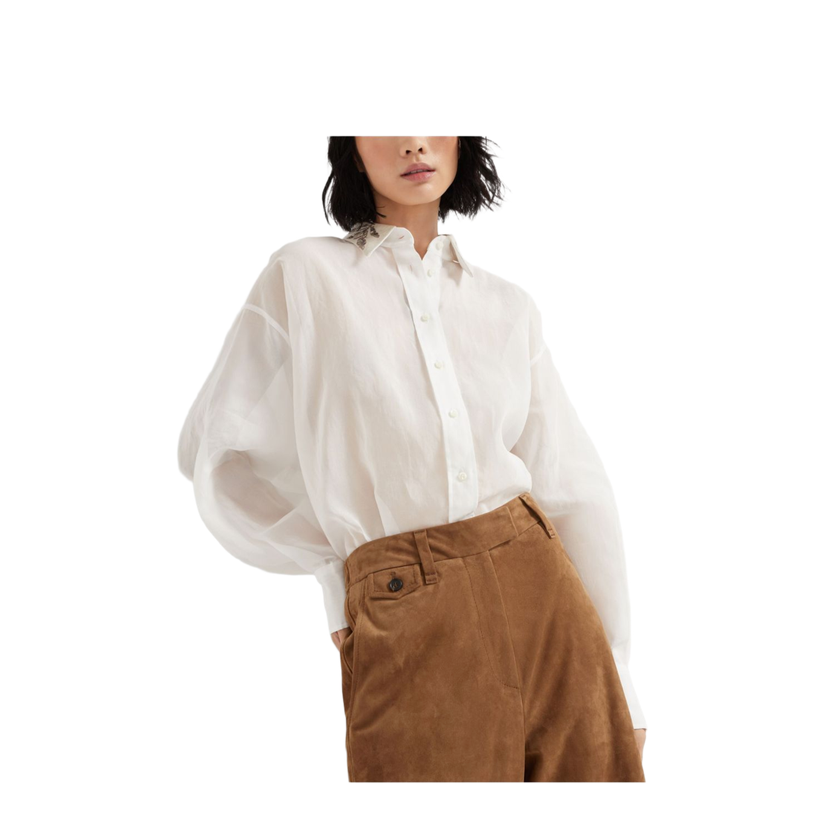Embroidered Collar Shirt
