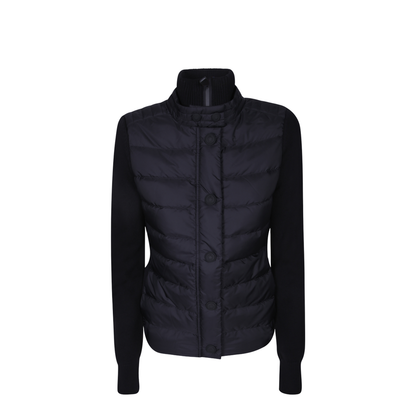 Cardigan with Quilted Front Panel