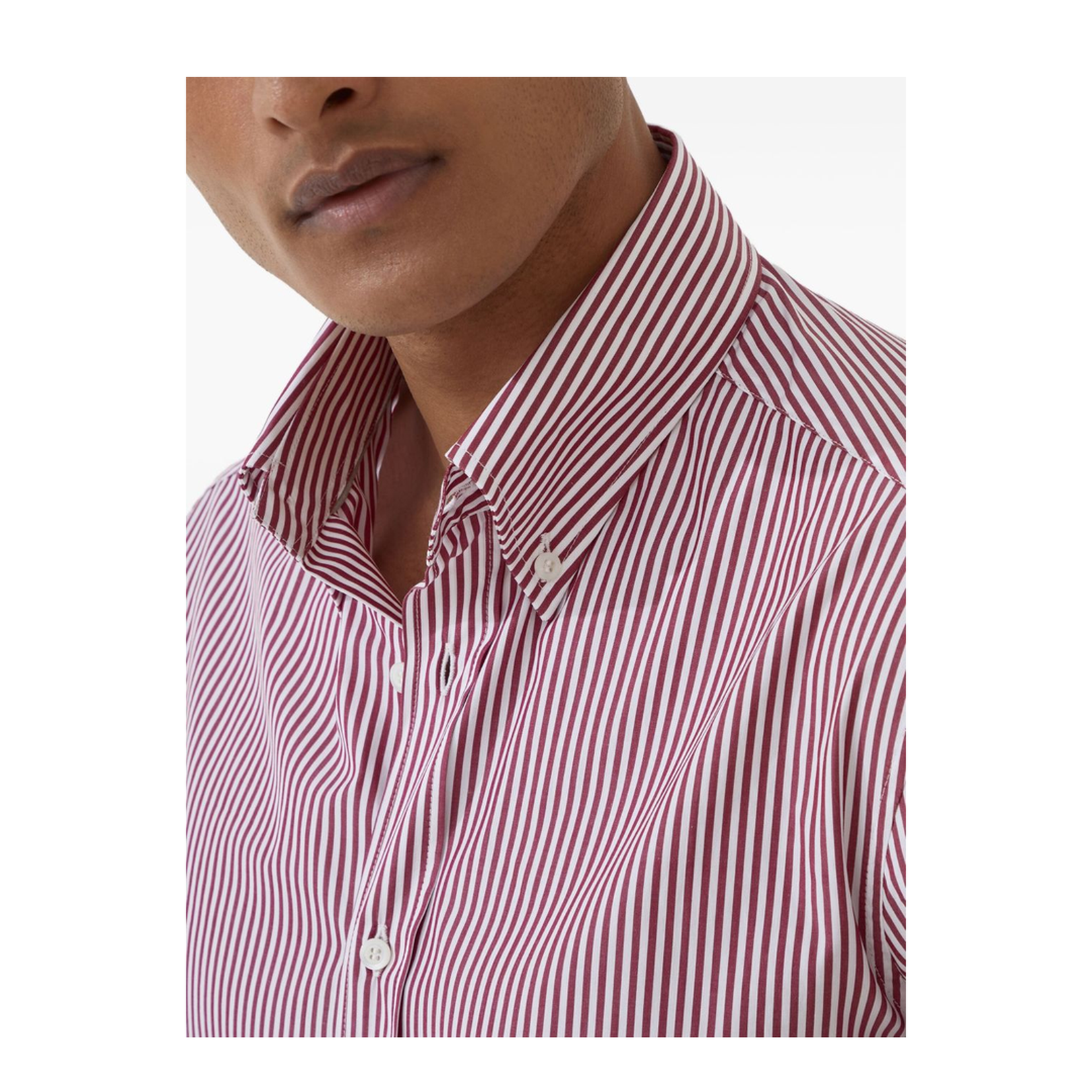 Striped Poplin Shirt in Light Purple